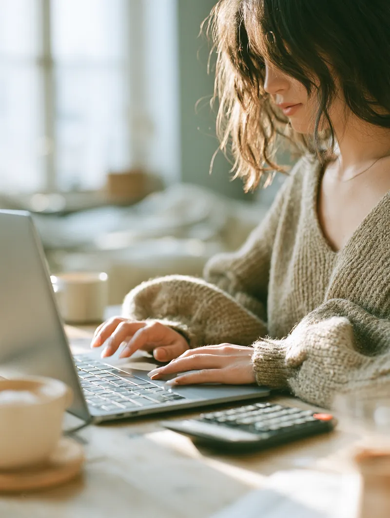 Using the Headway Capital personal loan calculator on a laptop