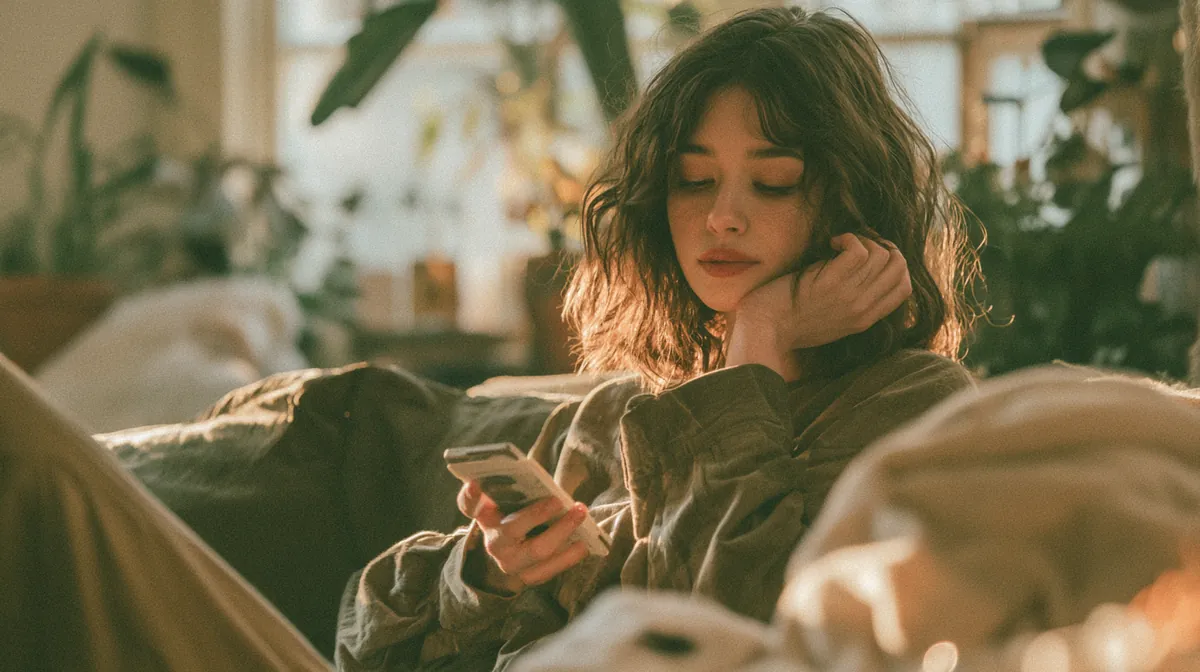 Person applying for a Headway Capital personal loan on a phone at home